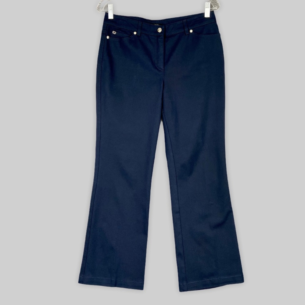 Vintage Escada Womens Blue Cropped Pants Stretch Cotton size 38 US 8